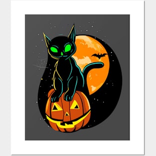 Halloween Cat Posters and Art